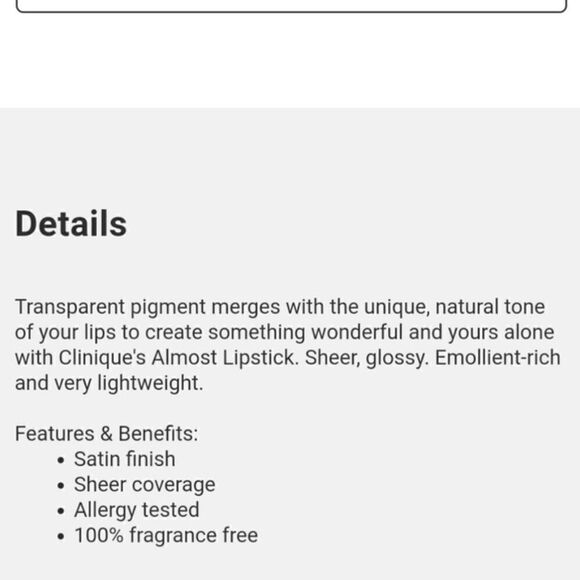 🌟$12 CLINIQUE Almost Lipstick Black Honey - Picture 5 of 12